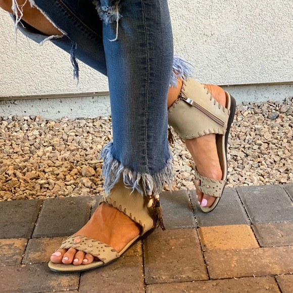 Bohemian Embellished Tassel Mini Wedge Sandal - Picture 5 of 9